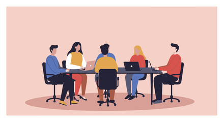 Diverse team collaborating in a modern office meeting, discussing projects and working efficiently. Ideal for business, teamwork, and productivity concepts.