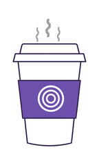 Takeaway coffee cup icon in a flat design style, Vector illustration 