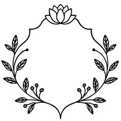 Abstract floral frame with floral ornament