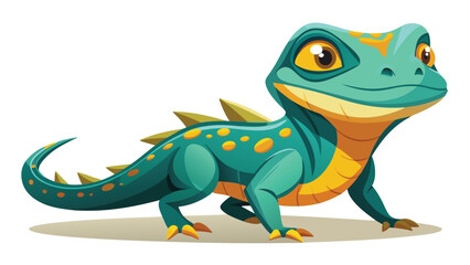Vibrant Cartoon Lizard Illustration Colorful Reptile Character Design