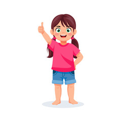 Girl Giving Thumbs Up Vector