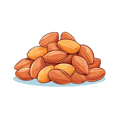 Pile of Almonds Illustration Nutritious Snack Healthy Food Ingredient Isolated Vector Art Vegan Protein Crunchy Delicious