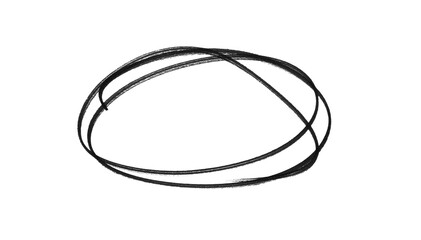 Hand-Drawn Black Circle Mark PNG, Transparent Background Highlight for Exam, Mistake, or Note, Marker Pen Doodle Circle, Pencil Outline, Grunge Round Frame for Text, Numbers, Logo, or Design Element	