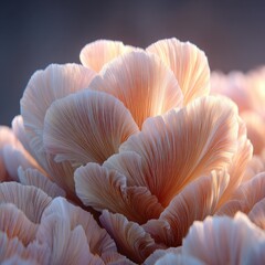 Pink Oyster Mushrooms Close-Up