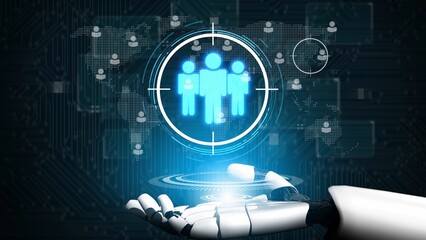 Naklejka premium Target audience analysis, customer segmentation, personalized marketing, audience targeting strategies, and marketing efficiency improvement through smart customer profiling. Muxer