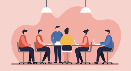 Diverse team collaborating in a modern office meeting. Perfect for business concepts, teamwork, and professional development.