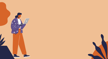 Modern person using a laptop for remote work, education, or creative tasks, symbolizing digital connectivity and contemporary lifestyle.