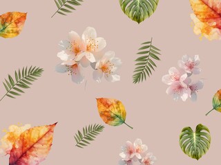 Image of leaves and flowers