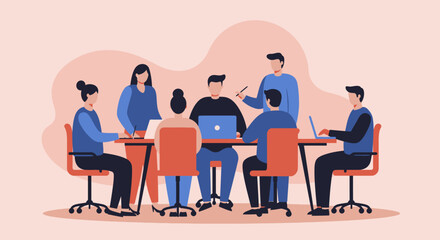 Diverse team collaborating in a modern office meeting, discussing strategies and ideas for business growth and innovation. Ideal for corporate productivity concepts.