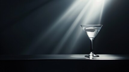 Martini cocktail glass dramatic lighting