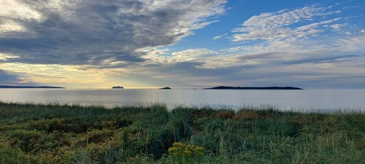 sunset over the river