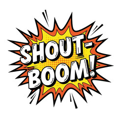 Comic Book Shout and Boom Explosion Graphic