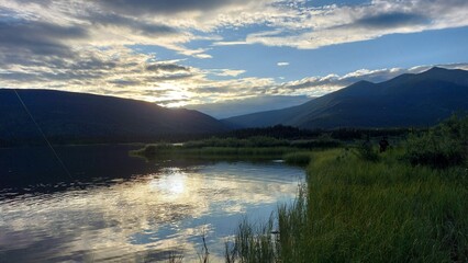 lake and mountains