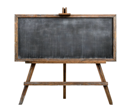Wooden Easel with Blank Chalkboard for Presentations or Announcements
