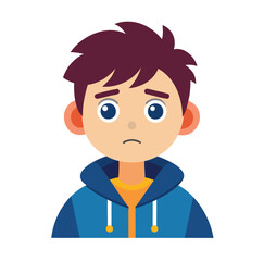 Hopeless Boy Icon – Outline Vector Illustration on White Background.