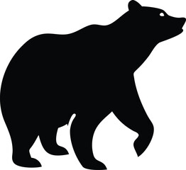 A black bear walking with its head held high silhouette