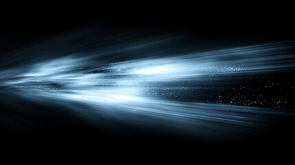 Dynamic display of light streaks creates sense of motion and energy, resembling futuristic space anomaly or spinning gravitational vortex. dark background enhances bright, ethereal glow