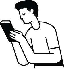 Man reading a book silhouette illustration