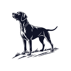 a dark silhouette of a dog vector art