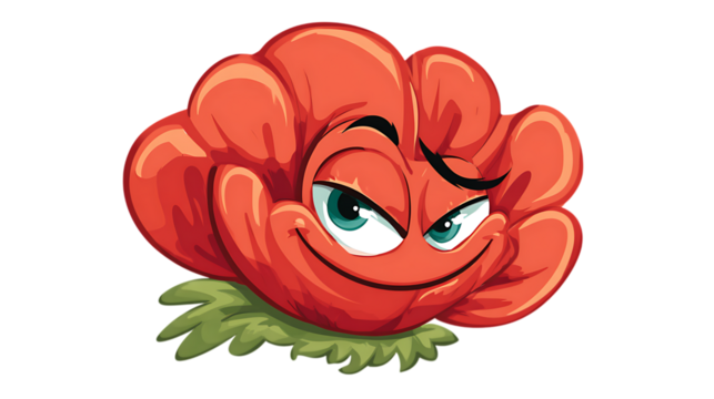 Funny cartoon flower