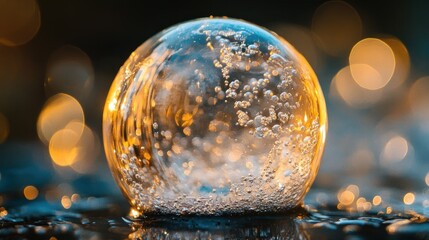 Crystal sphere with delicate bubbles