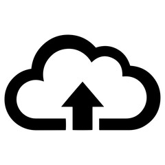 Black Cloud upload silhouette icon PNG | Minimal Flat Silhouette Icon Download

