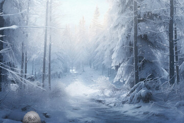 Obraz na płótnie Canvas Monster in snow fantasy remix