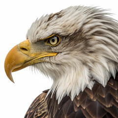 Obraz premium Majestic bald eagle soaring with wings spread wide, a symbol of freedom and power in flight. 