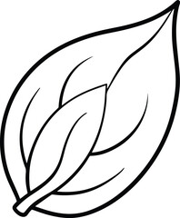 leaf outline for coloring page
