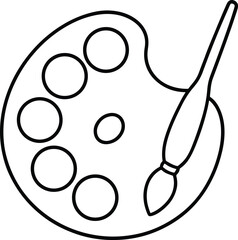 Color pallet outline for coloring page 