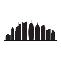 Obraz premium modern city skyline silhouette vector