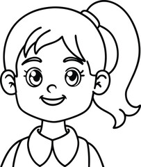 Smiling girl coloring page