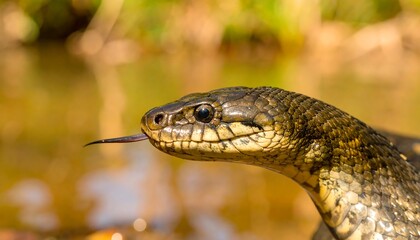 Obraz premium Snake portrait in natural habitat