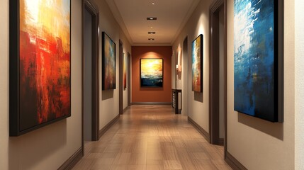 A beautifully designed art gallery hallway.
