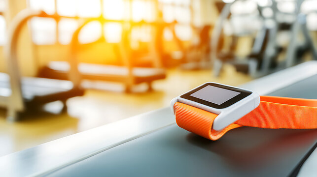 Fitness Tracker on Treadmill in Gym Environment - Powered by Adobe