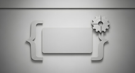 Abstract Concept of Digital Data Structure and Mechanical Process