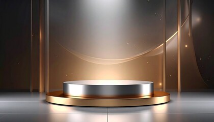 Create a minimalist luxury product display scene with soft textures, warm lighting, and elegant geometric contrast.