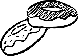 Hand Drawn Donut, Birthday Cake