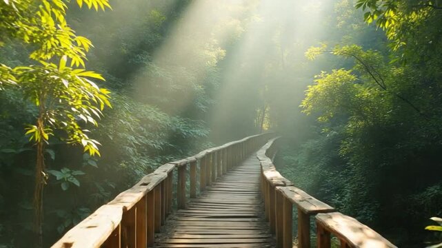 sun-drenched jungle is crossed