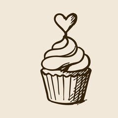 Hand Drawn Cup Cake Illustration Collection