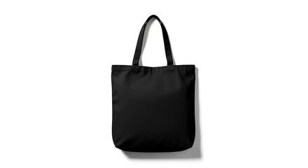 Naklejka premium Black canvas tote bag isolated on white background