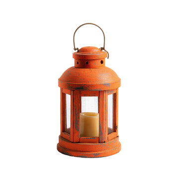 Orange lantern with candle