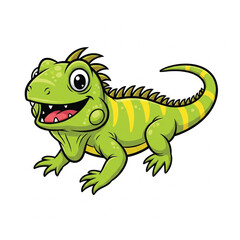 Fototapeta premium green iguana vector illustration on white background