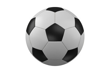 Obraz premium Close-up View of a Classic Black and White Soccer Ball Against a Dark Background