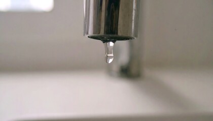 Water dripping from a faucet