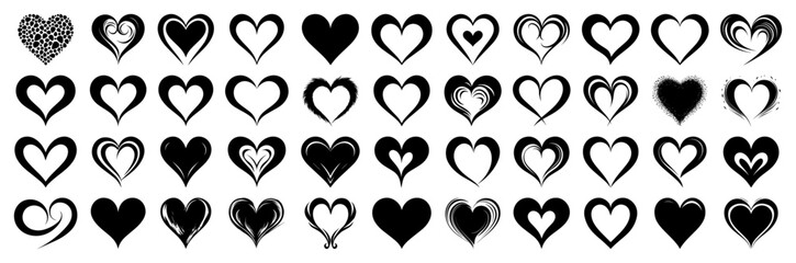 Vector heart icons collection for valentine's day