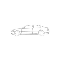 Obraz premium Line Drawing of a Sedan Car on White Background