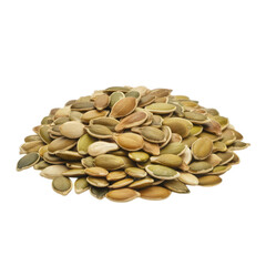 Pile of green and tan pumpkin seeds pepitas shelled seeds