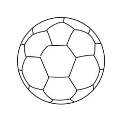 Fototapeta premium Line Drawing of a Soccer Ball on White Background