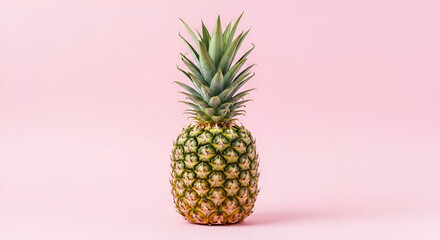 Fototapeta premium Nanas di Latar Pink, Pineapple on Pink Background